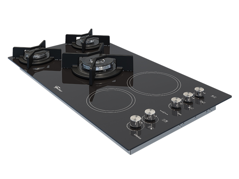 Cooktop 5Q Top Elétrico/Gás Mesa Vitrocerâmica