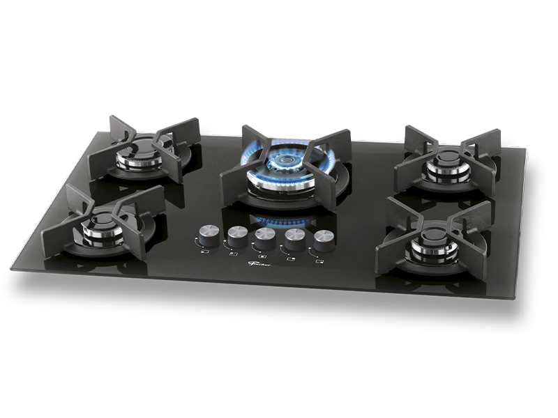 Cooktop 5Q TC Infinity Gás Mesa Vidro - Preto